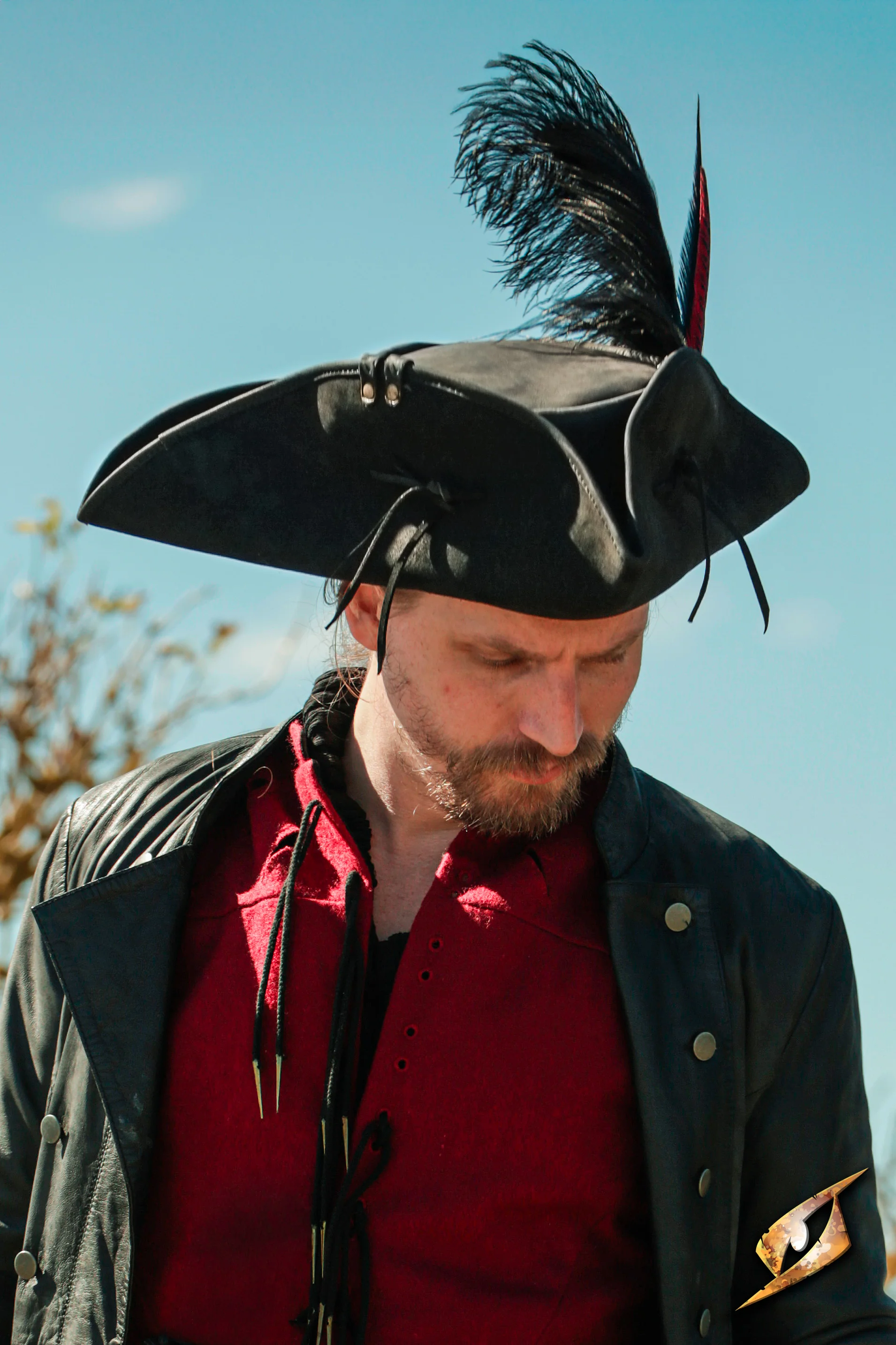 Simple Leather Pirate Tricorn Hat - Image 17