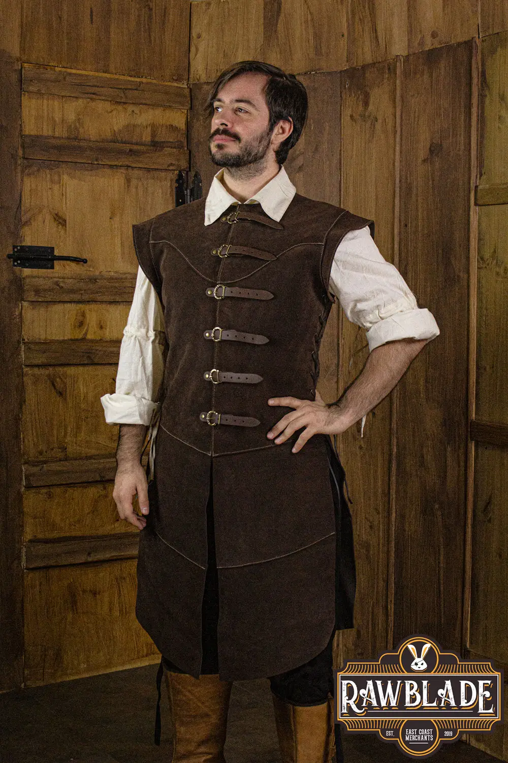 Jules Long Leather Jerkin - Image 10
