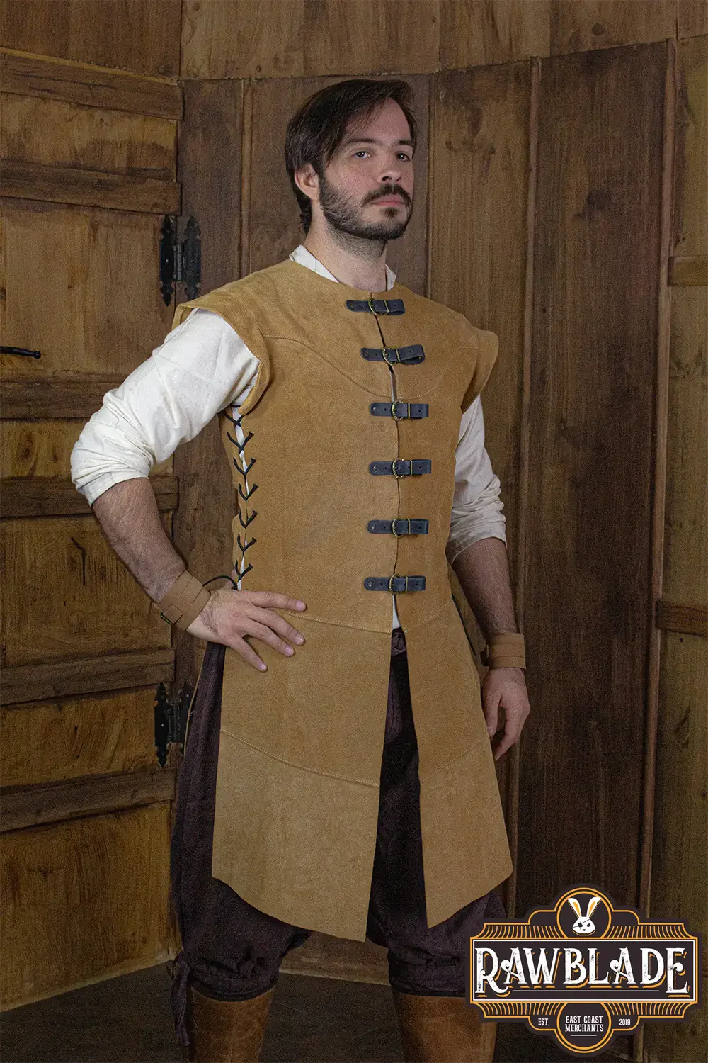 Jules Long Leather Jerkin - Image 16