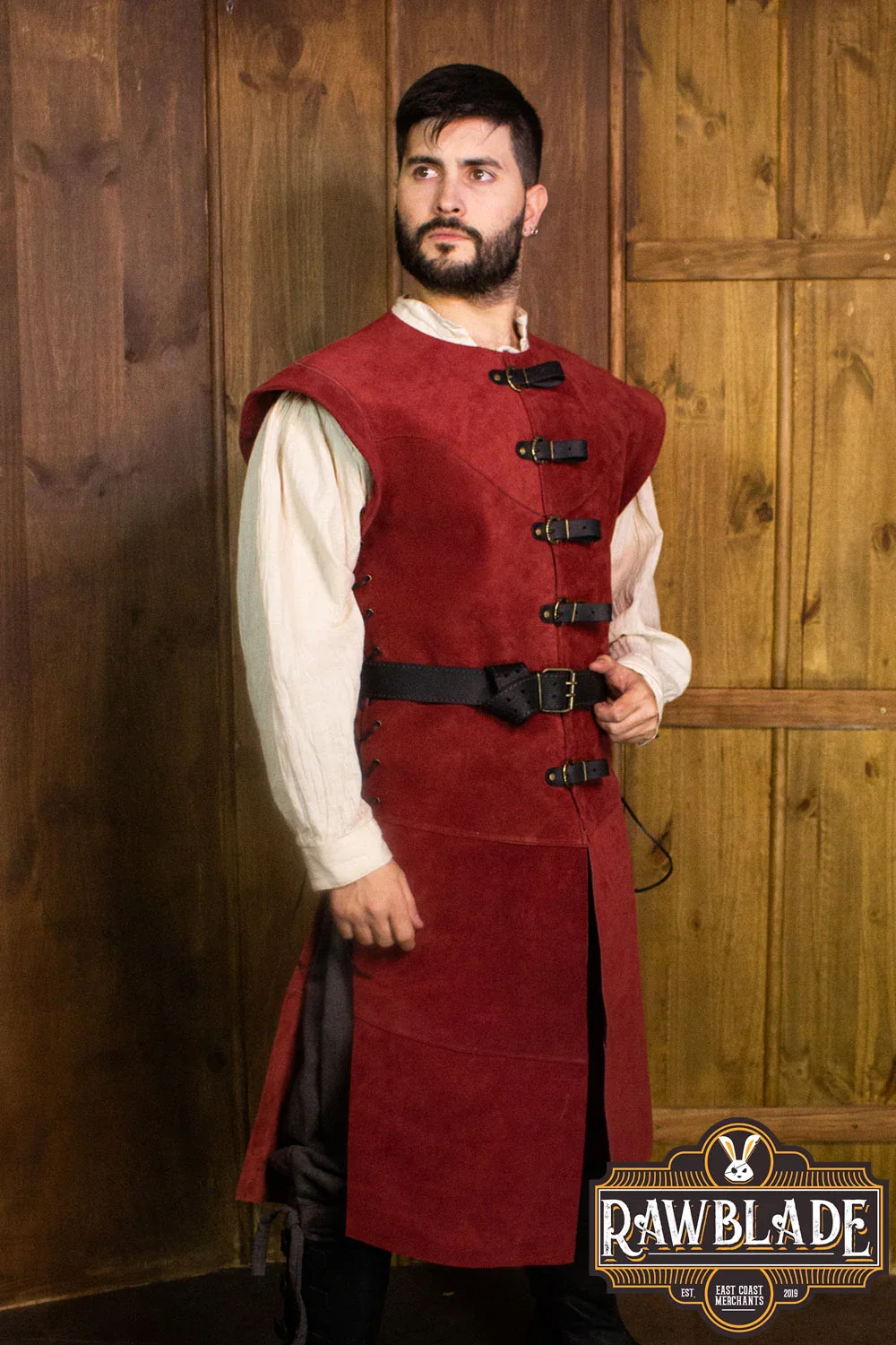 Jules Long Leather Jerkin - Image 17