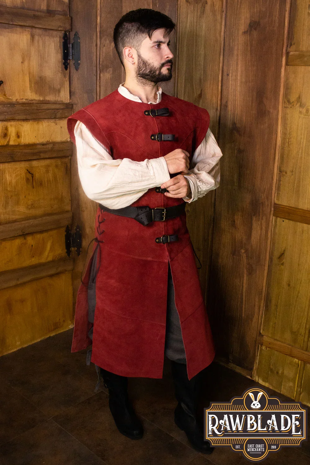 Jules Long Leather Jerkin - Image 20