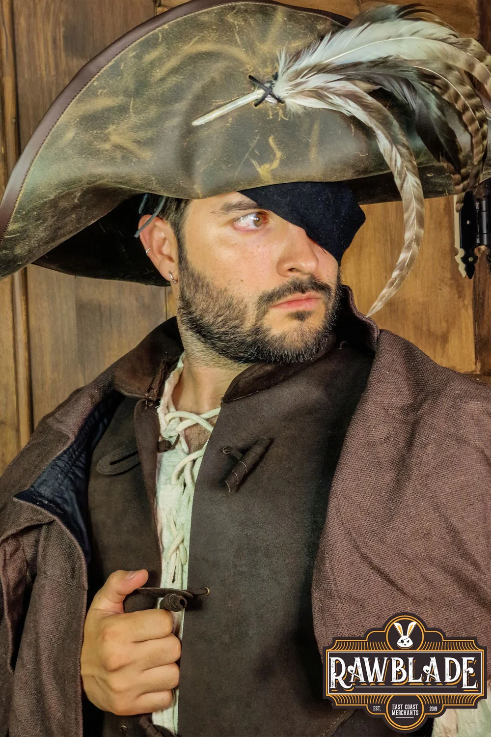 Captain Teague Hat with Feathers - Image 3